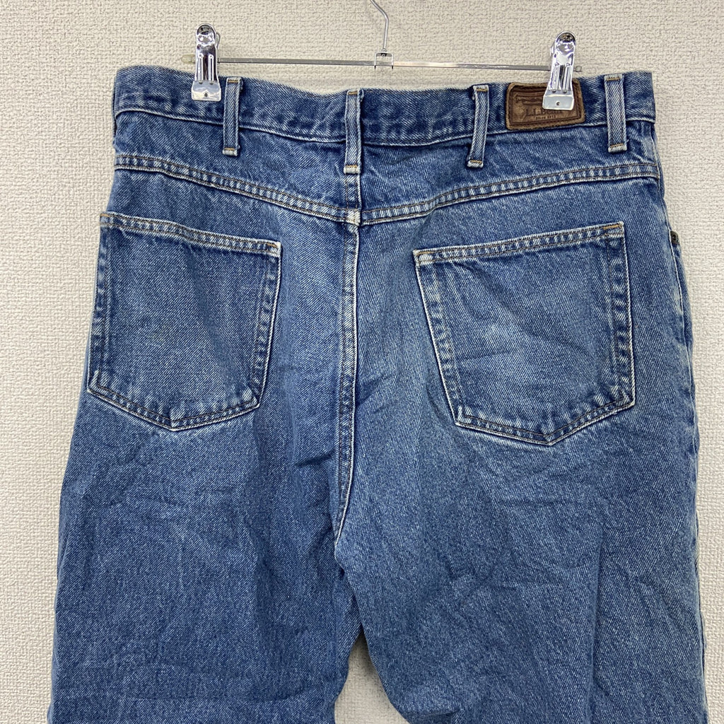 L.L.Bean　エルエルビーン　デニムパンツ/ジーンズ　ジップフライ　革パッチ　インディゴ　W36サイズ　古着