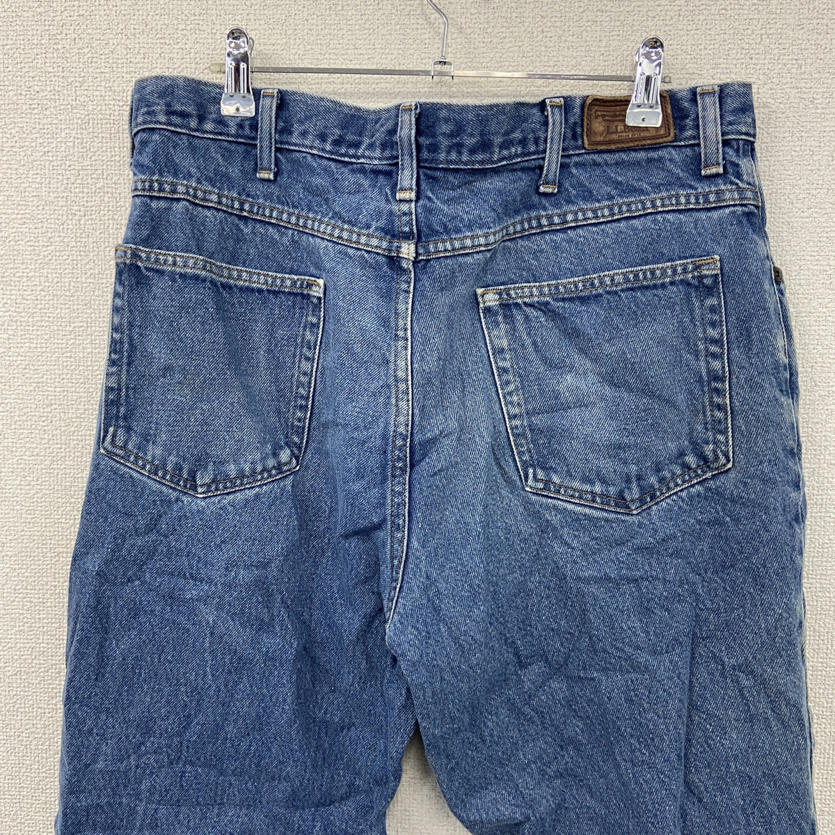 L.L.Bean　エルエルビーン　デニムパンツ/ジーンズ　ジップフライ　革パッチ　インディゴ　W36サイズ　古着
