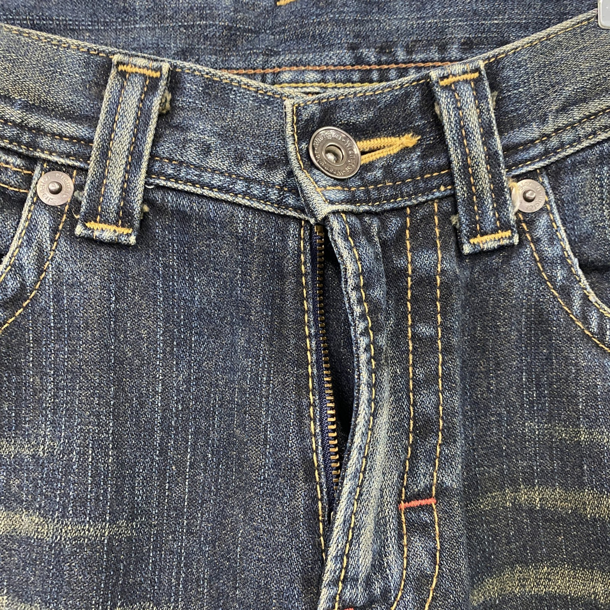 Wrangler　ラングラー　デニムパンツ/ジーンズ　ジップフライ　鬼ヒゲ　フェード　インディゴ　30サイズ メンズ コットン 古着