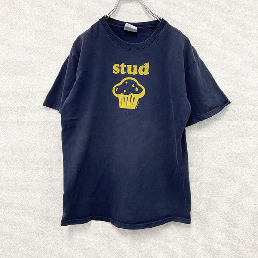 Hanes　ヘインズ　半袖プリントTシャツ　Stud Muffin　紺　ネイビー　Mサイズ