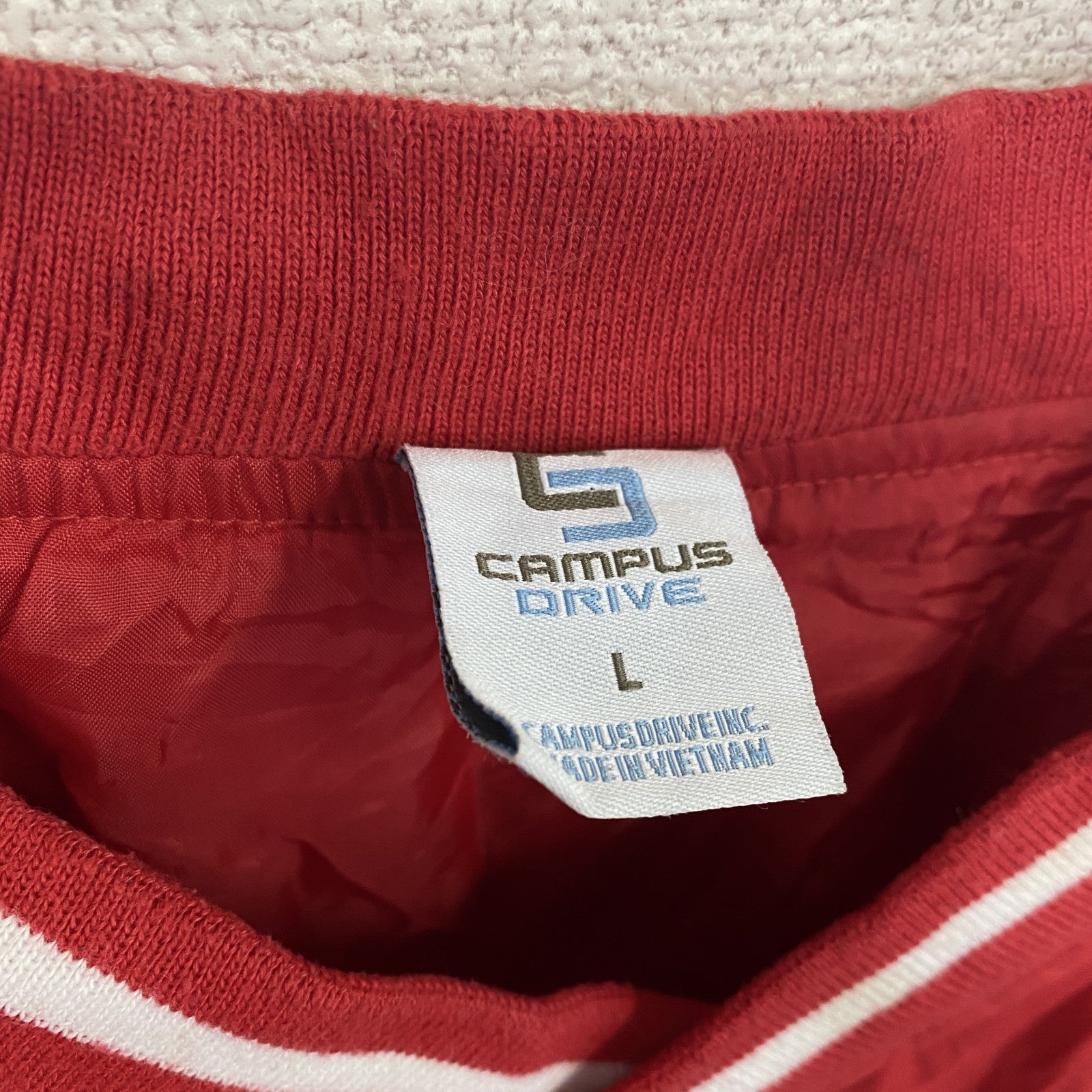 CAMPUS DRIVE　ナイロンプルオーバー　カレッジ　赤　レッド　Lサイズ　古着