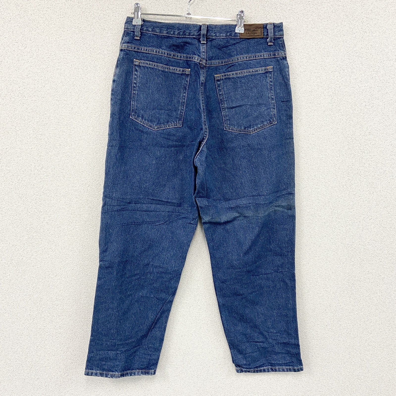 L.L.Bean　エルエルビーン　デニムパンツ/ジーンズ　ジップフライ　革パッチ　インディゴ　14PETサイズ　古着