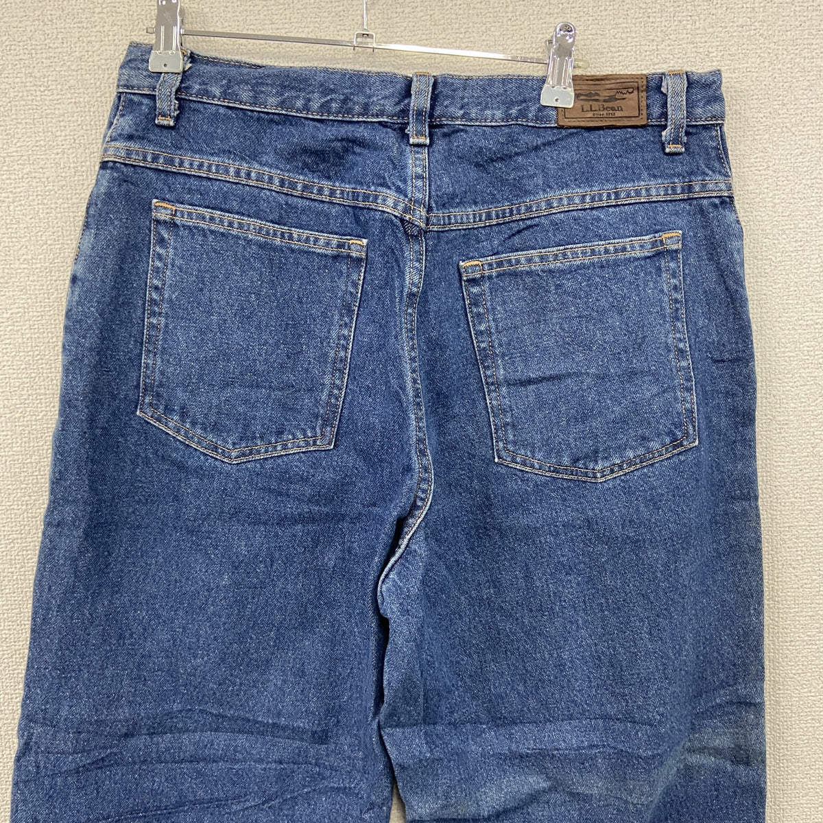 L.L.Bean　エルエルビーン　デニムパンツ/ジーンズ　ジップフライ　革パッチ　インディゴ　14PETサイズ　古着