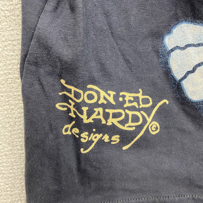 Ed Hardy　エドハーディー　半袖プリントTシャツ　ラメT　スパンコール　紺　ネイビー　Lサイズ