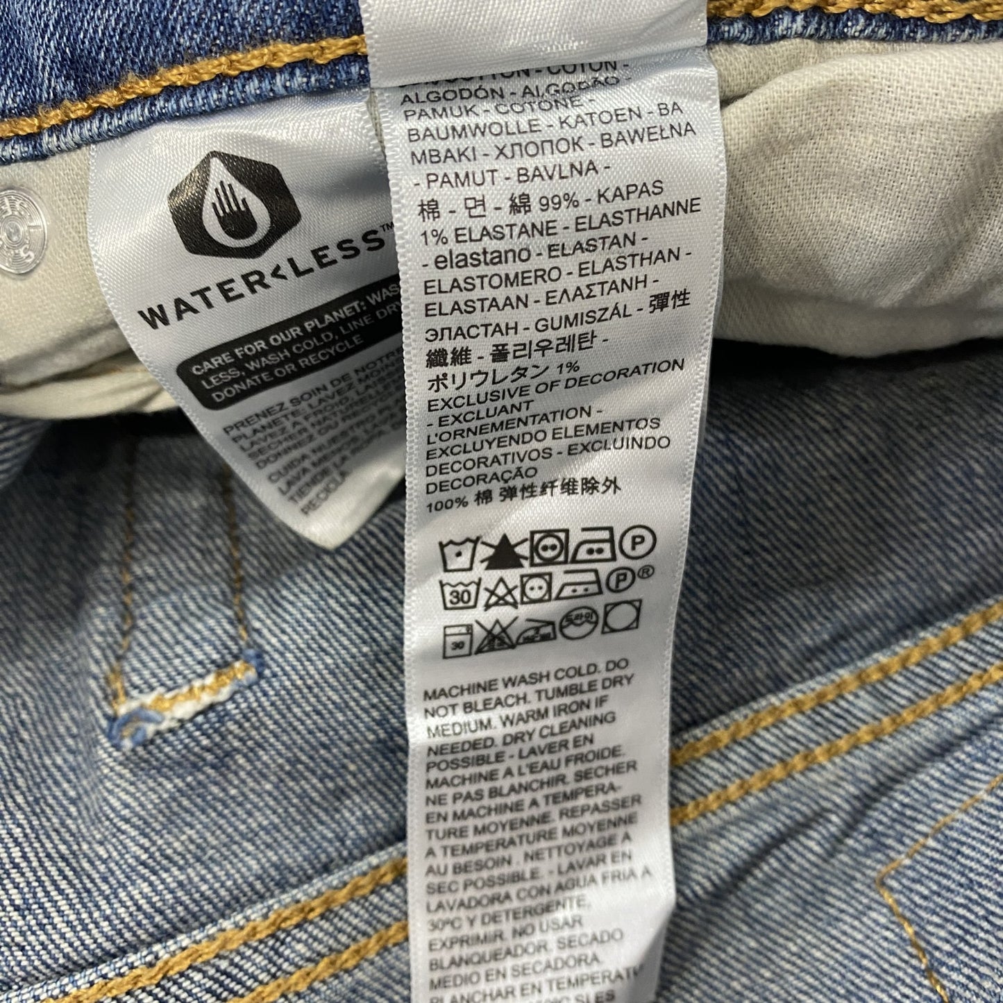 Levi’s　リーバイス　511　デニムパンツ/ジーンズ　縦落ち　インディゴ　W34サイズ