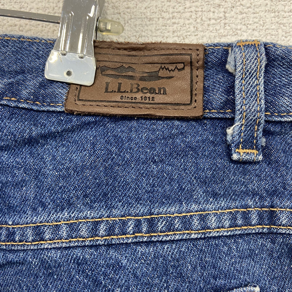 L.L.Bean　エルエルビーン　デニムパンツ/ジーンズ　ジップフライ　革パッチ　インディゴ　14PETサイズ　古着