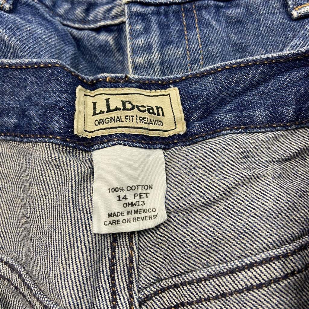 L.L.Bean　エルエルビーン　デニムパンツ/ジーンズ　ジップフライ　革パッチ　インディゴ　14PETサイズ　古着