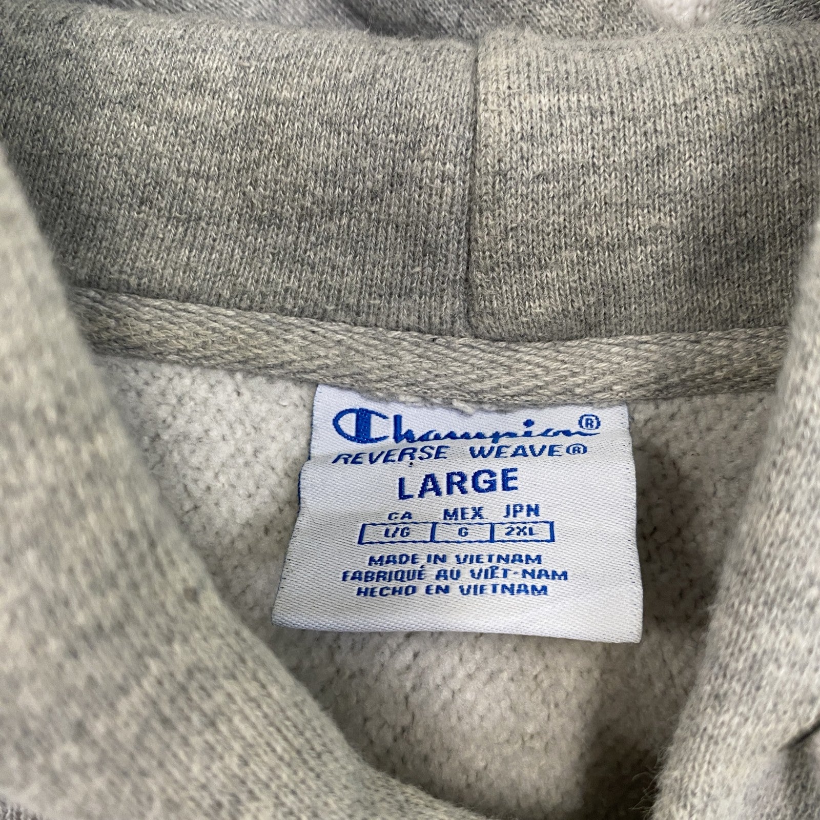 Champion　チャンピオン　リバースウィーブ　スウェットパーカー/フーディー　刺繍ロゴ　現行　灰色　グレー　Lサイズ　古着