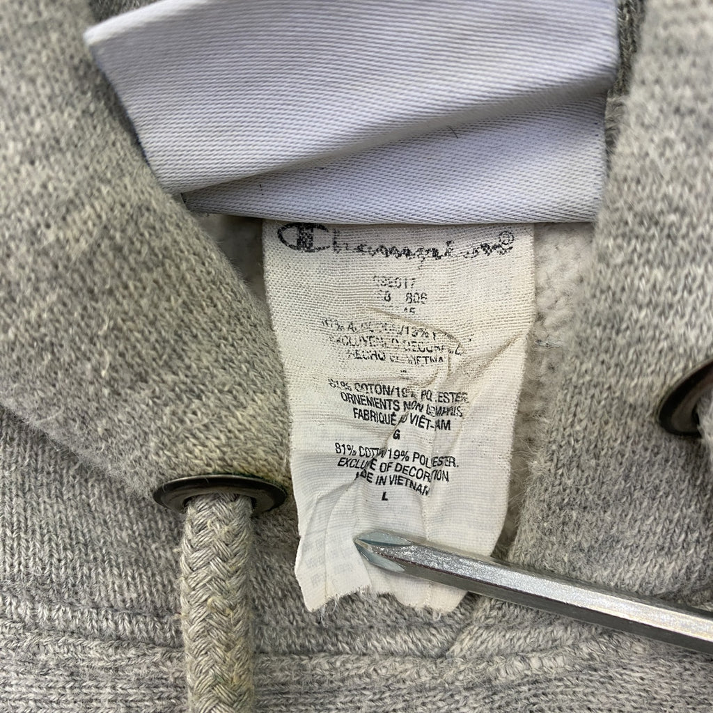 Champion　チャンピオン　リバースウィーブ　スウェットパーカー/フーディー　刺繍ロゴ　現行　灰色　グレー　Lサイズ　古着