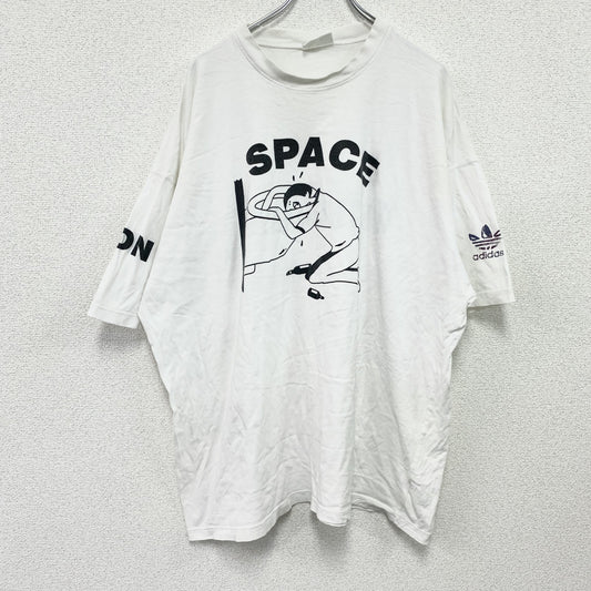 ～90s　adidas　アディダス　半袖プリントTシャツ　ヴィンテージ　白　ホワイト　XLサイズ