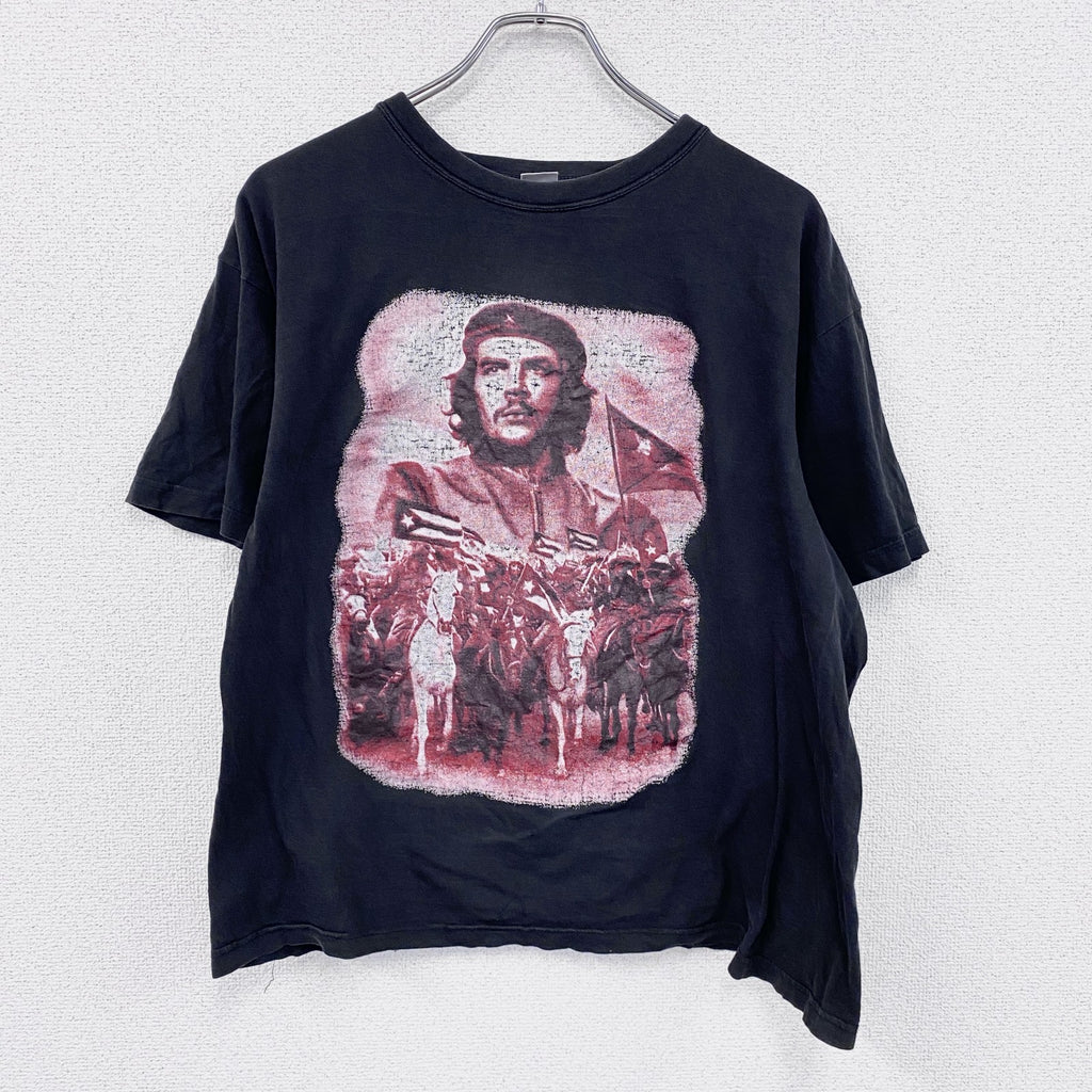 Ernesto Guevara　チェゲバラ　半袖プリントTシャツ　人物T　黒　ブラック　　古着