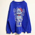 RUDOLPH　長袖プリントスウェット　トレーナー　雪男　クリスマス　青　ブルー　秋冬服　ビッグシルエット　XLサイズ　古着