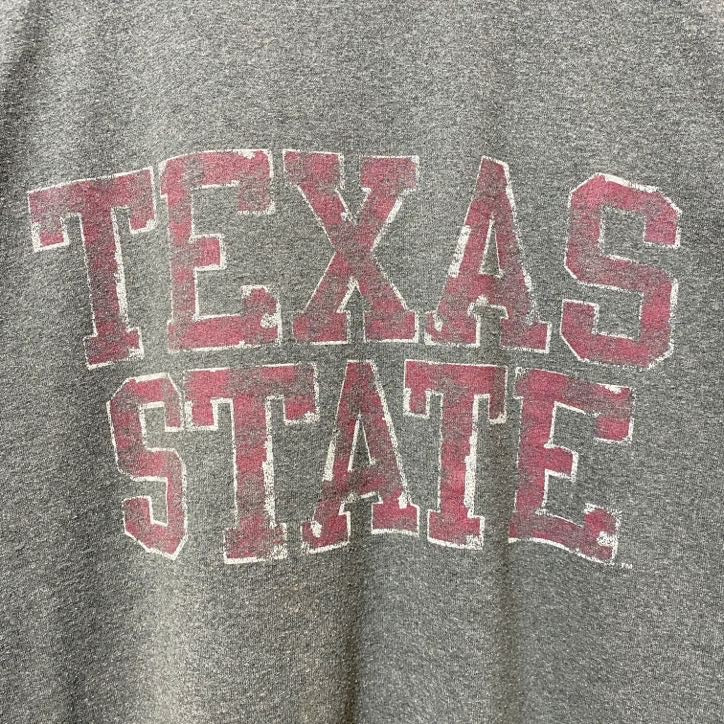 RUSSELL ラッセル　TEXAS STATE　半袖カレッジプリントTシャツ　グレー　灰色　大学　Sサイズ　古着