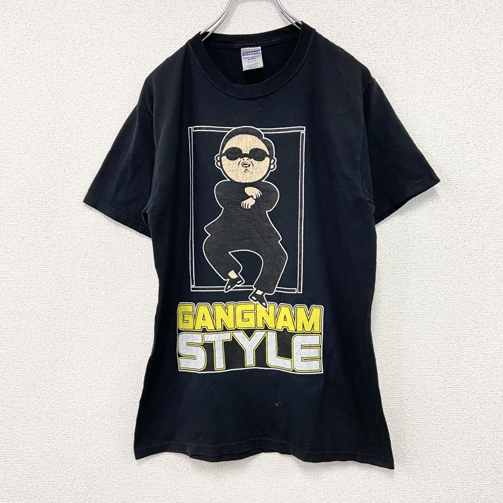JERZEES　半袖アーティストTシャツ　Gangnam Style　江南スタイル　PSY　黒　ブラック　Mサイズ　古着