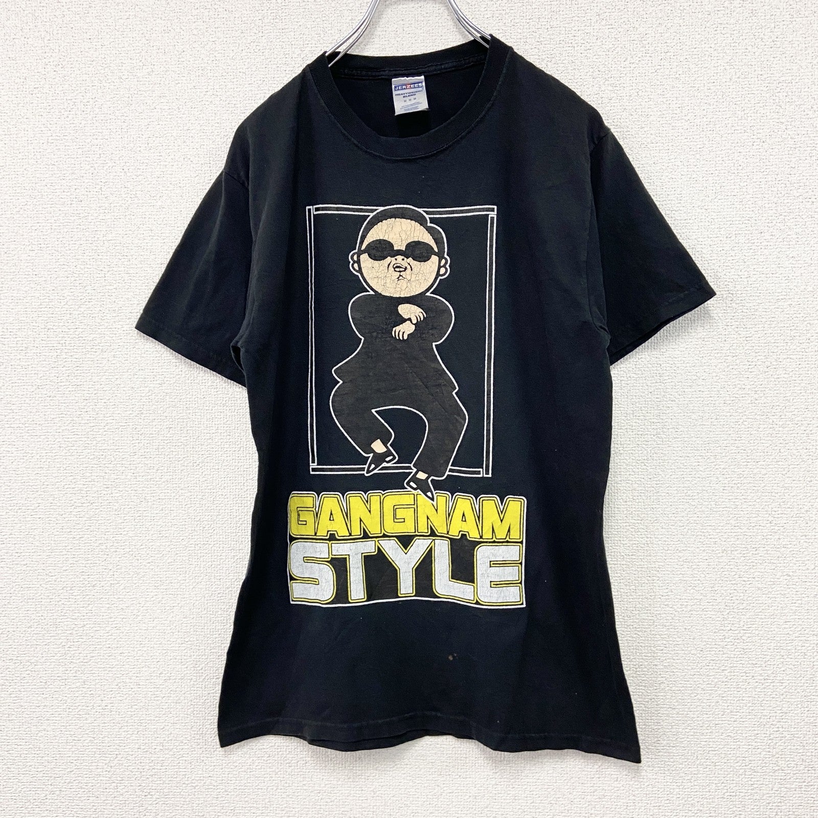 JERZEES　半袖アーティストTシャツ　Gangnam Style　江南スタイル　PSY　黒　ブラック　Mサイズ　古着