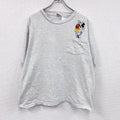 ～00s　Disney　ディズニー　Mickey　ミッキー　半袖Tシャツ　キャラクターT　霜降りグレー　XLサイズ　古着