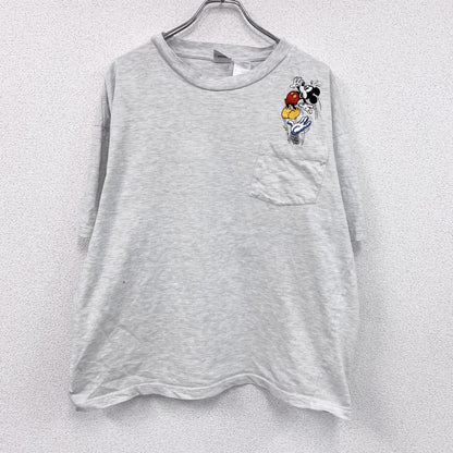 ～00s　Disney　ディズニー　Mickey　ミッキー　半袖Tシャツ　キャラクターT　霜降りグレー　XLサイズ