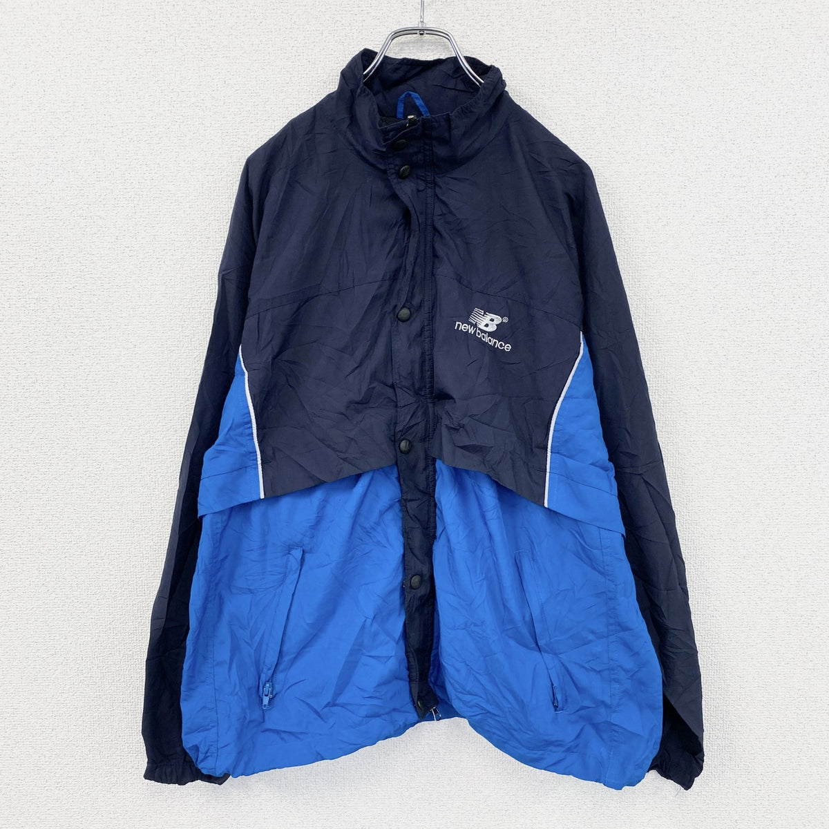 New Balance　ニューバランス　フルジップジャケット　紺　ネイビー　青　ブルー　Lサイズ　古着
