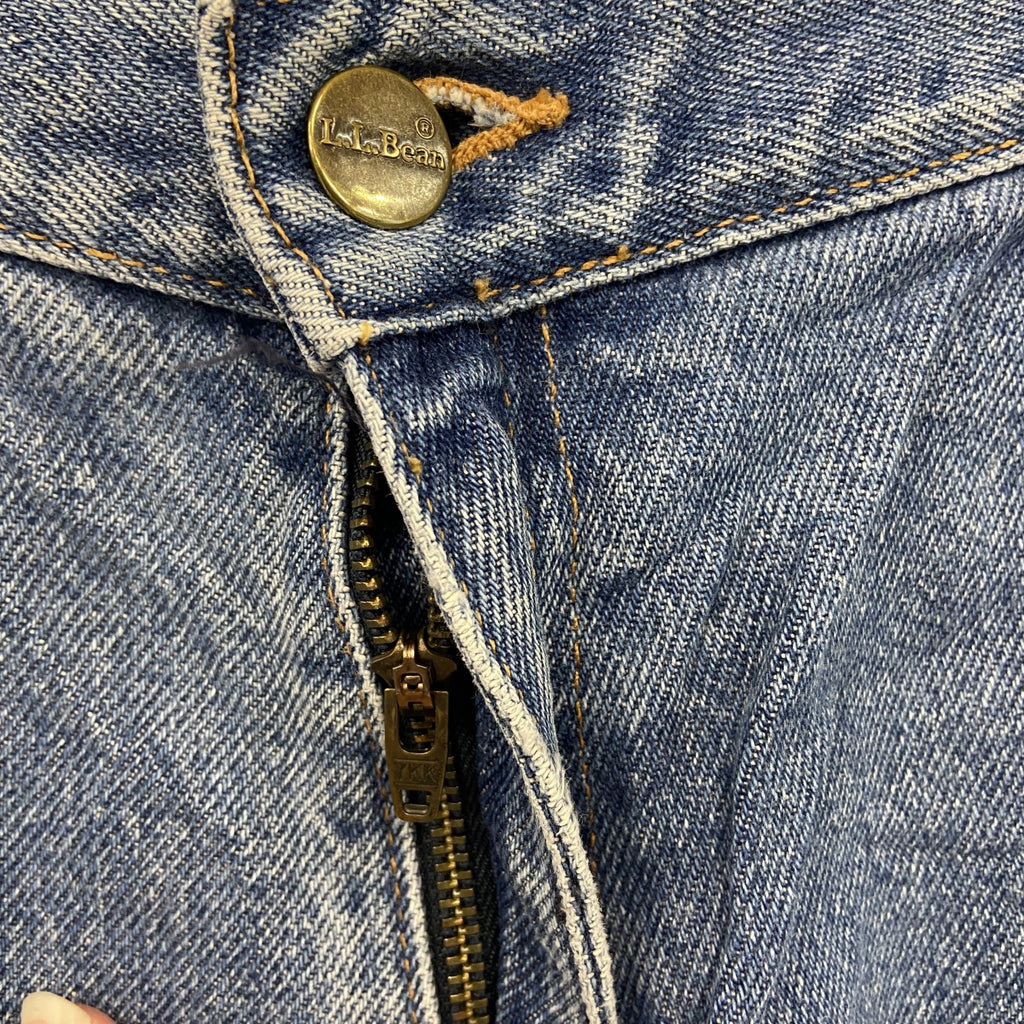 L.L.Bean　エルエルビーン　デニムパンツ/ジーンズ　ジップフライ　革パッチ　インディゴ　18サイズ　古着