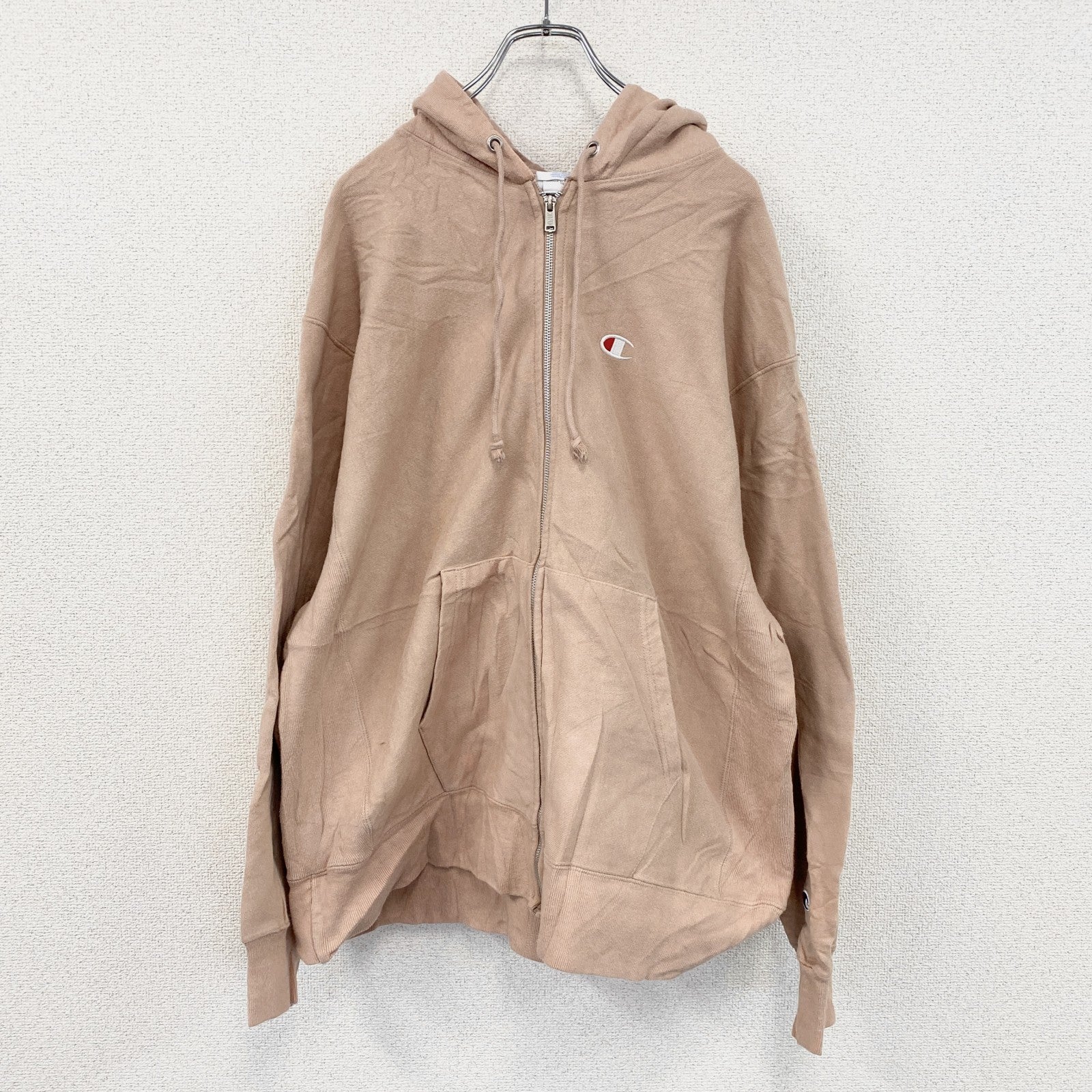 Champion　チャンピオン　リバースウィーブ　フルジップスウェットパーカー/フーディー　ピンク　XLサイズ　古着