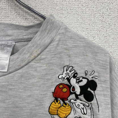 ～00s　Disney　ディズニー　Mickey　ミッキー　半袖Tシャツ　キャラクターT　霜降りグレー　XLサイズ