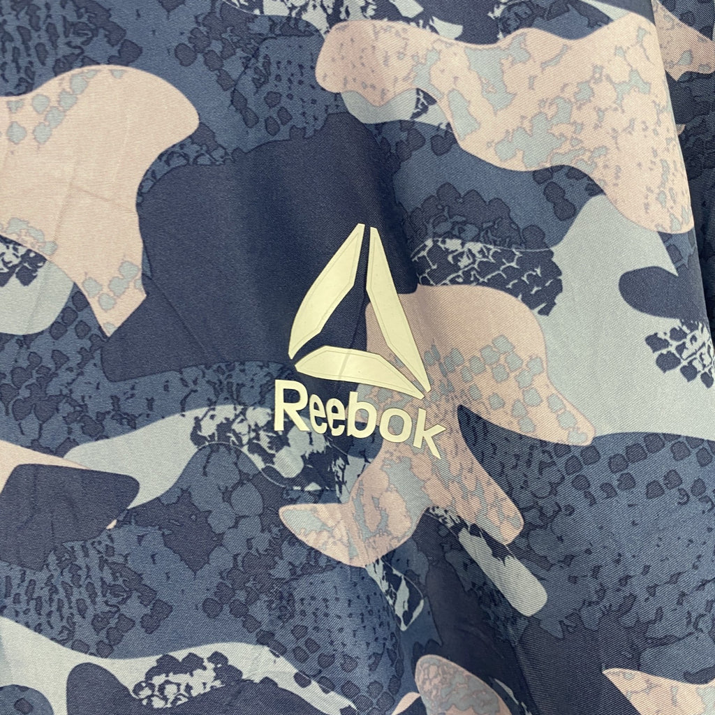 Reebok　リーボック　プルオーバージャケット　ハーフジップ　ワンポイント　カモ　ネイビー　紺　Mサイズ　古着