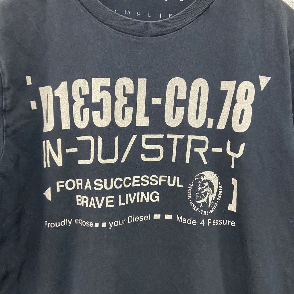 DIESEL　ディーゼル　半袖プリントTシャツ　黒　ブラック　Sサイズ　古着