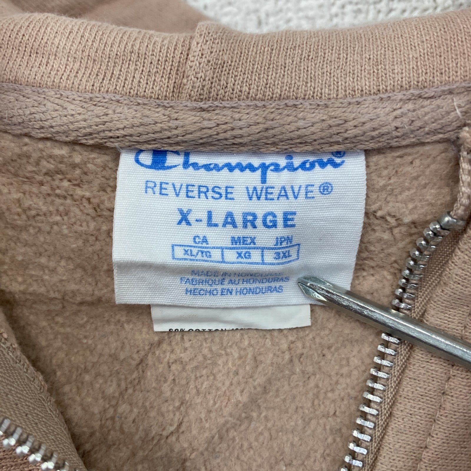 Champion　チャンピオン　リバースウィーブ　フルジップスウェットパーカー/フーディー　ピンク　XLサイズ　古着