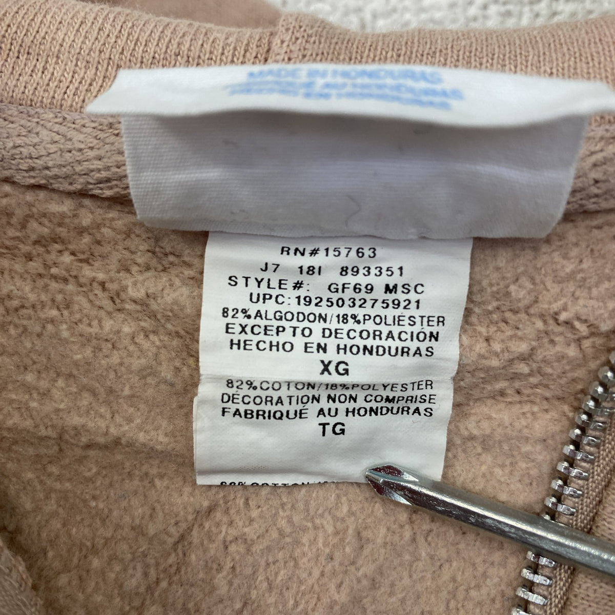 Champion　チャンピオン　リバースウィーブ　フルジップスウェットパーカー/フーディー　ピンク　XLサイズ　古着