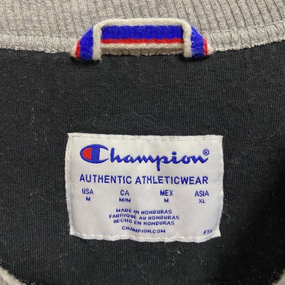 古着 used　Champion　チャンピオン　長袖ロゴプリントスウェット　トレーナー　クルーネック　グレー　Mサイズ