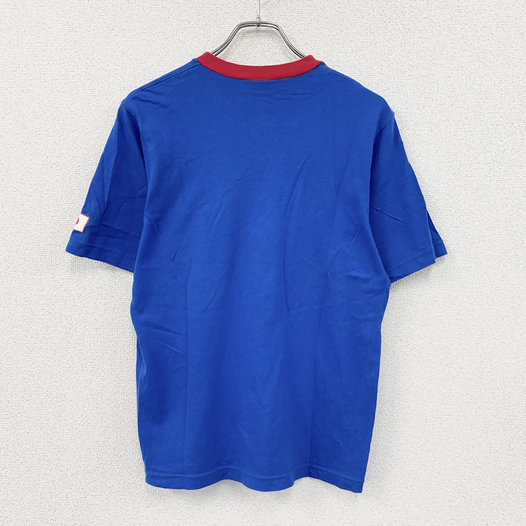 00s　adidas　アディダス　KIRIN　2004　日本代表　ユニフォーム　半袖Tシャツ　パフォーマンスロゴ　ヴィンテージ　青　ブルー　Sサイズ　古着
