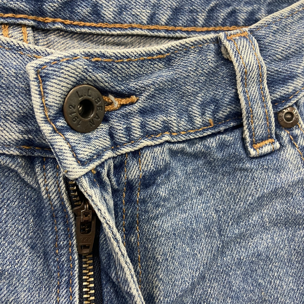L.L.Bean　エルエルビーン　デニムパンツ/ジーンズ　ジップフライ　革パッチ　インディゴ　W36サイズ　古着