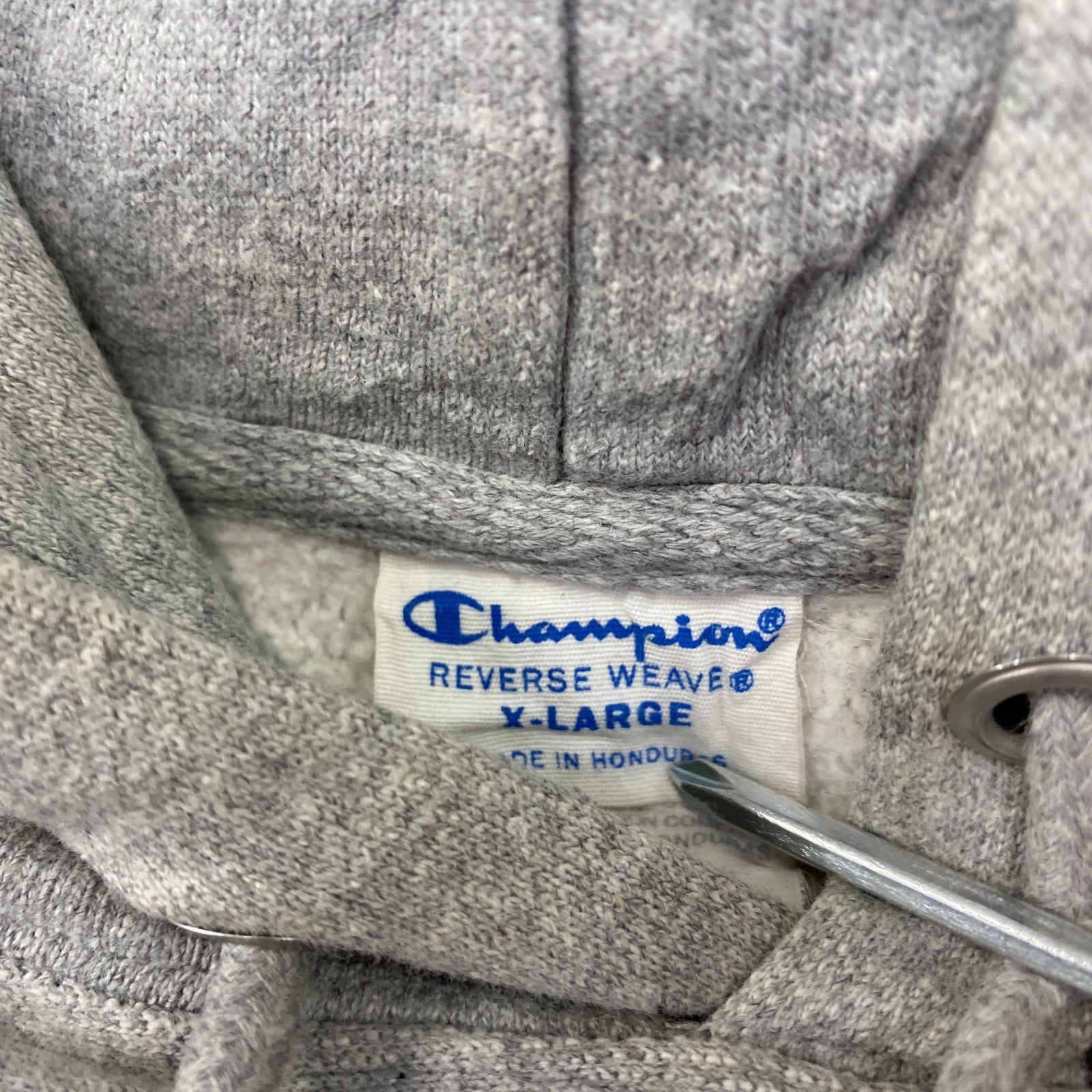 Champion　チャンピオン　リバースウィーブ　スウェットパーカー/フーディー　単色タグ　復刻　灰色　グレー　XLサイズ　古着