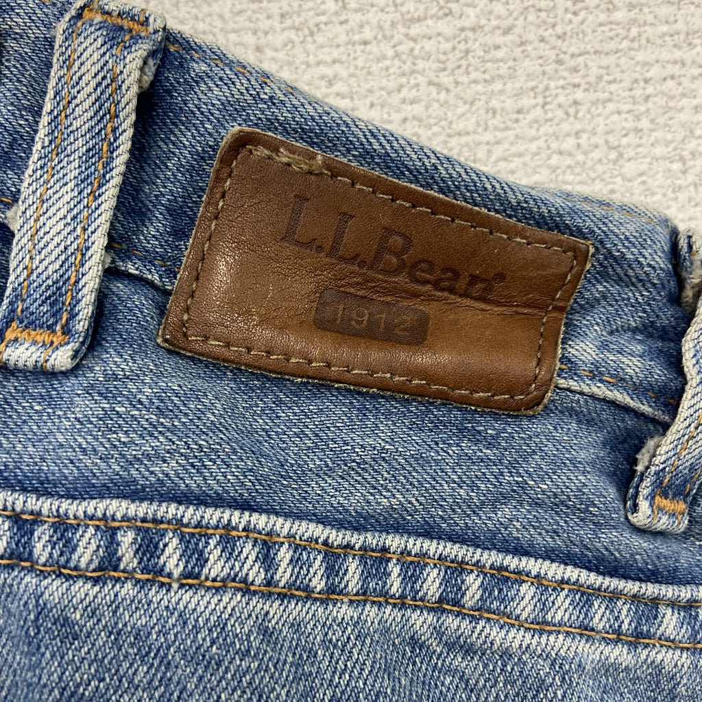 L.L.Bean　エルエルビーン　デニムパンツ/ジーンズ　ジップフライ　革パッチ　インディゴ　W36サイズ　古着
