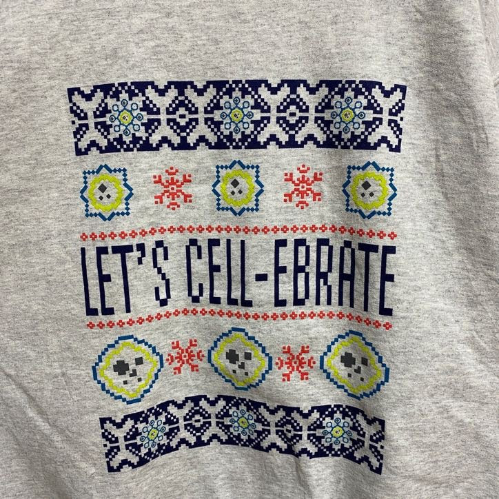 古着 used　JERZEES　ジャージーズ　長袖プリントスウェット　トレーナー　クルーネック　雪　グレー　灰色　秋冬服　Mサイズ