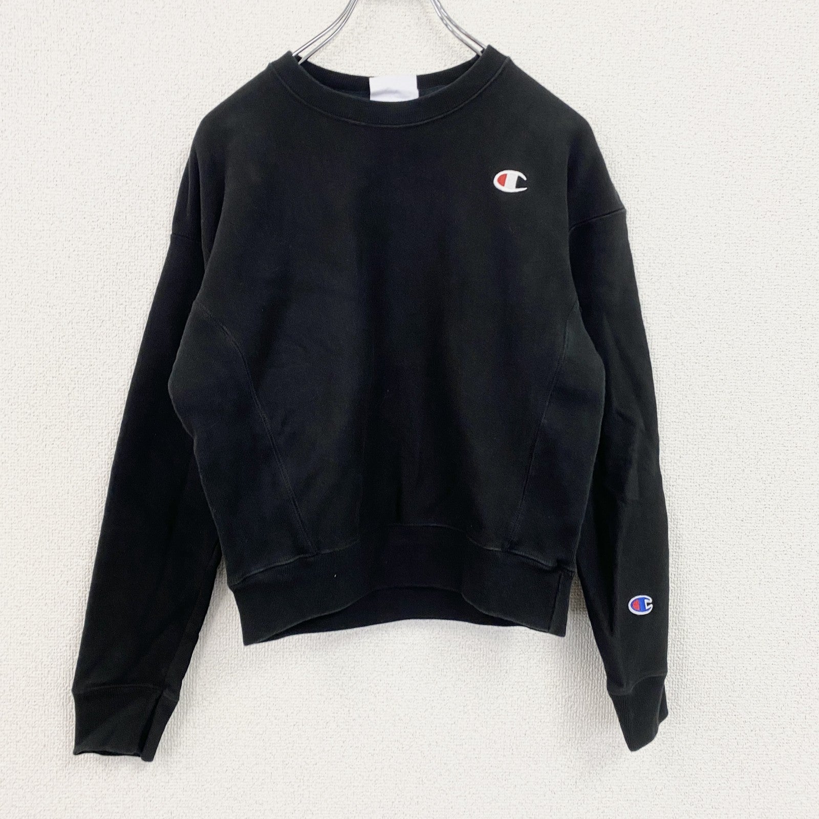 Champion　チャンピオン　リバースウィーブ　スウェット/トレーナー　黒　ブラック　XSサイズ　古着