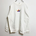 COTTONHERITAGE　スウェット/トレーナー　刺繍ロゴ　ポップデザイン　ワンポイント　クルーネック　白　ホワイト　Mサイズ　古着