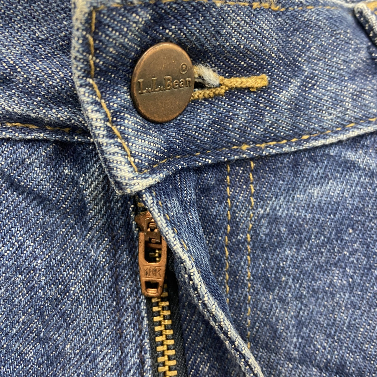 ～00s　L.L.Bean　エルエルビーン　デニムパンツ/ジーンズ　ジップフライ　革パッチ　ヴィンテージ　インディゴ　W34サイズ　古着
