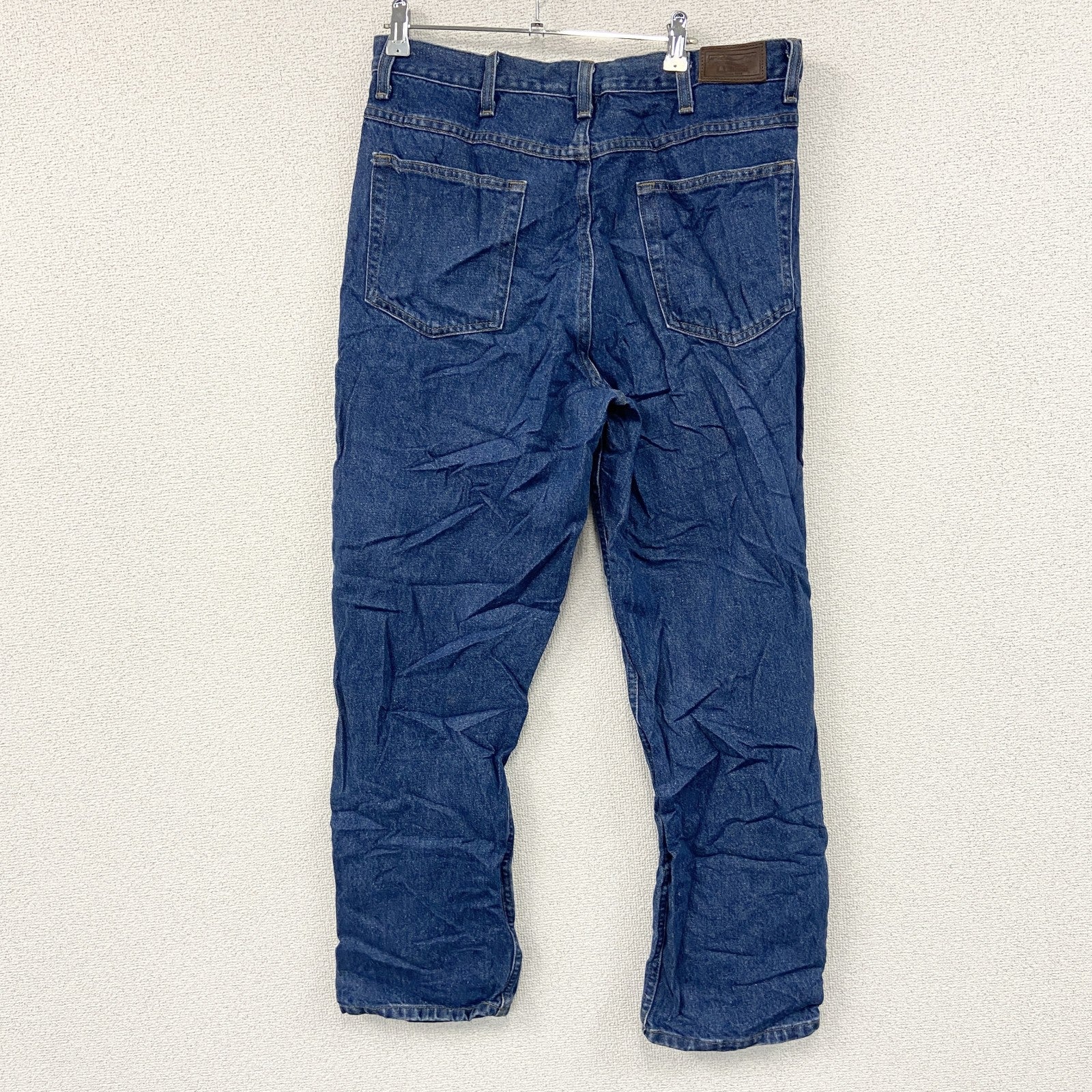 ～00s　L.L.Bean　エルエルビーン　デニムパンツ/ジーンズ　ジップフライ　革パッチ　ヴィンテージ　インディゴ　W34サイズ　古着
