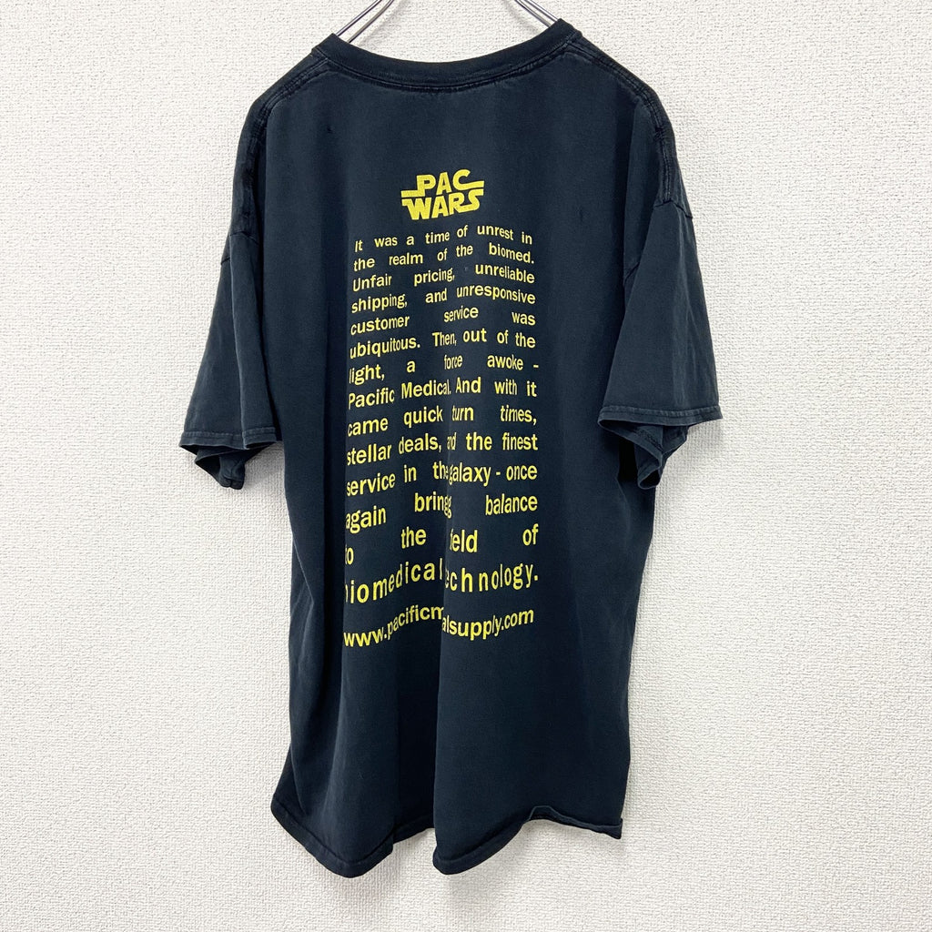 GILDAN　ギルダン　半袖プリントTシャツ　パロディT　PAC WARS　黒　ブラック　XLサイズ　古着