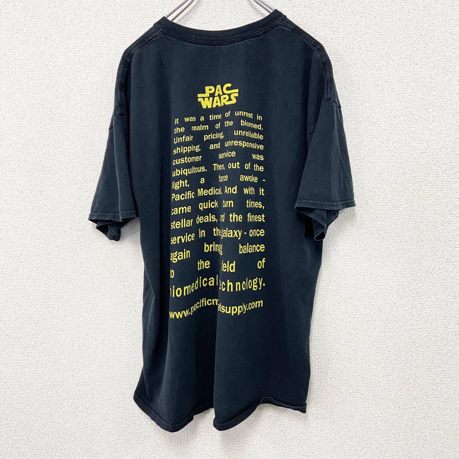 GILDAN　ギルダン　半袖プリントTシャツ　パロディT　PAC WARS　黒　ブラック　XLサイズ　古着