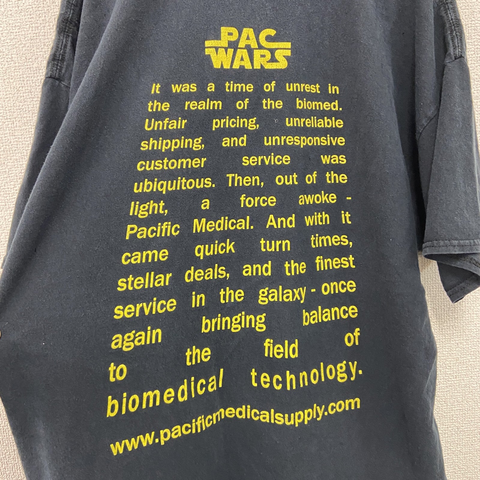 GILDAN　ギルダン　半袖プリントTシャツ　パロディT　PAC WARS　黒　ブラック　XLサイズ　古着