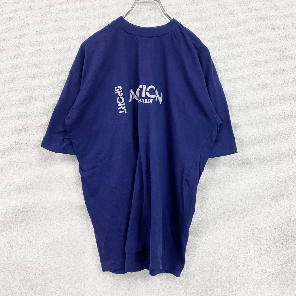 90s　LEMON COLLECTION　半袖プリントTシャツ　シングルステッチ　青　ブルー　XXLサイズ　　ヴィンテージ　古着