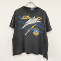 80s　American Eagle　TOP GUN　トップガン　半袖プリントTシャツ　シングルステッチ　ダークグレー　XLサイズ　古着