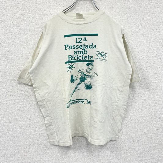 90s　半袖プリントTシャツ　両面プリント　ヴィンテージ　白　ホワイト　Lサイズ