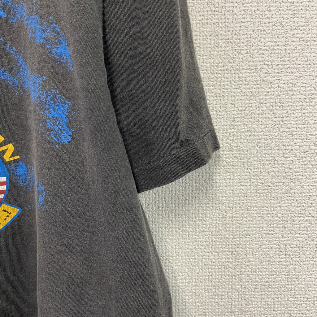 80s　American Eagle　TOP GUN　トップガン　半袖プリントTシャツ　シングルステッチ　ダークグレー　XLサイズ　古着