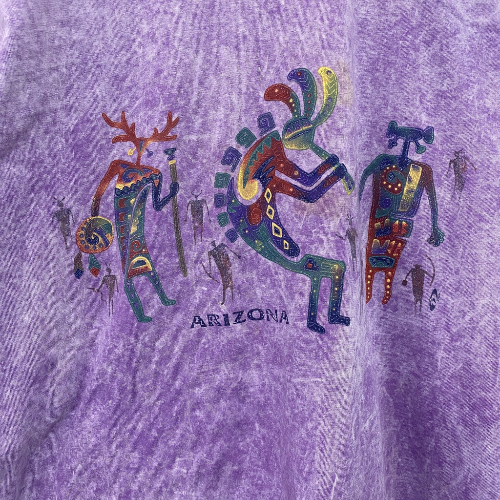 Hanes　ヘインズ　半袖プリントTシャツ　タイダイ柄　紫　パープル　2XLサイズ　古着