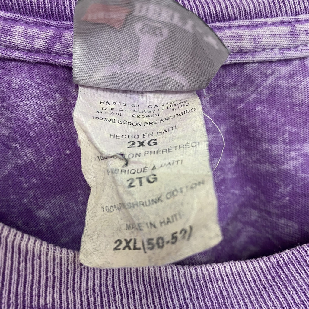 Hanes　ヘインズ　半袖プリントTシャツ　タイダイ柄　紫　パープル　2XLサイズ　古着