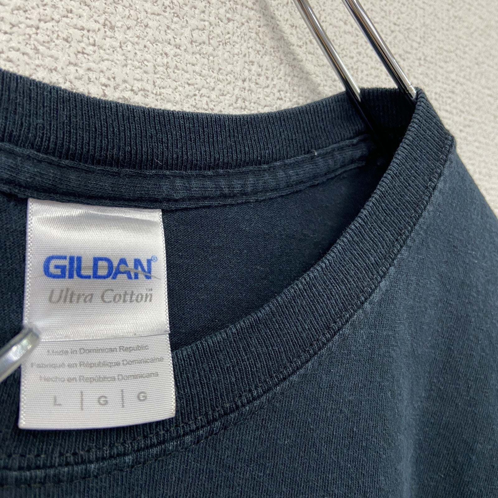 GILDAN　ギルダン　半袖プリントTシャツ　ITシャツ　両面プリント　黒　ブラック　Lサイズ　古着