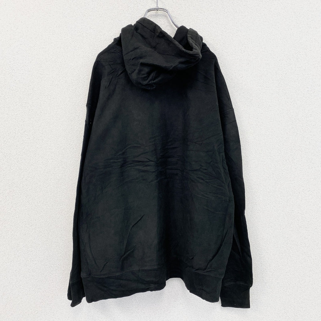 Champion　チャンピオン　リバースウィーブ　スウェットパーカー/フーディー　刺繍ロゴ　現行　黒　ブラック　2XLサイズ　古着